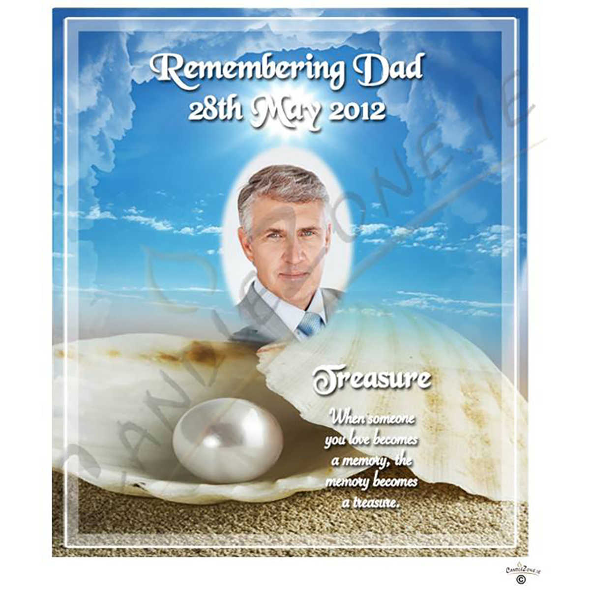 Personalised Remembrance Favour Candle - Shell & Pearl